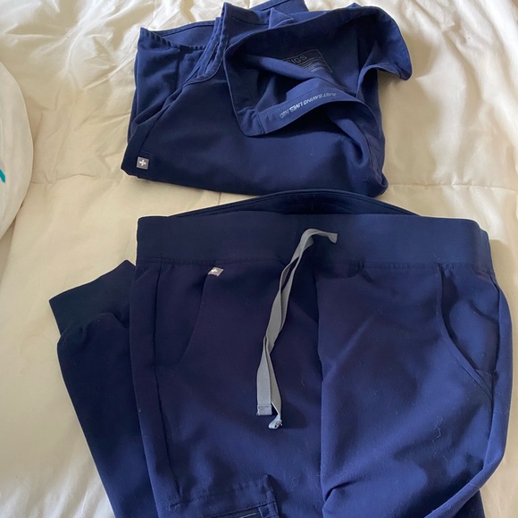 Figs Pants - Medium navy blue fig set